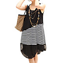 2-ways Asymmetrical Lower Hem Stripes Sleeveless Maternity Dress / Maternity Wear (FF-1801BE306-0736)