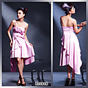 a-line Spaghettiträgern asymmetrisch ärmelloses Kleid Satin schnelle Lieferung (ofgh493)