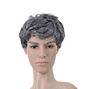 Capless Short Grey Curly Hair Wig