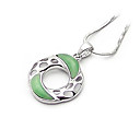 hermosa plata de ley 925 con el platino decoración colgante plateado jade (0801 a 10883)