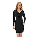 en ambos sentidos usando piecred v manga larga cuello suéteres vestido / vestidos de mujer (ff-1801be004-0736)
