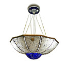 style méditerranéen bleu résine cristalline blanche lumière suspendue à 3 Lumières (0925-h9087-5)
