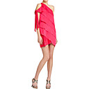 Oblique Layered One-shoulder Ribbons-tied Dress / Women's Dresses  (FF-1801BF003-0789)