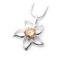 Beautiful 925 Sterling Silver With CZ Cubic Zirconia Decoration Platinum Plated Pendant (0801-10954)