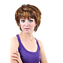 sin tapa corto sintético color dorado con la Norma Europea rubia peluca de cabello tejido (0463-6.10-242)