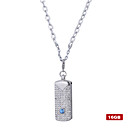 Stainless Steel Crystal USB 2.0 Flash drive Necklace (16GB)