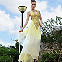 A-line Halter Asymetrical Sleeveless Satin/ Elastic Silk-like Satin Quick Delivery Dress (OFGH532)