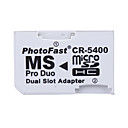 dubbele microSD / hc naar MS PRO Duo geheugenkaart adapter (wit)