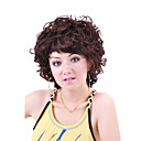 Capless Short High Quality Synthetic   Nature Look Brown Curly Hair Wig