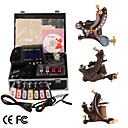 Damascus Hand-made 3 Tattoo Machines Kit with Superior LED Power Supply