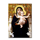 Hand-painted  La Vierge au lys by William Adolphe Bouguereau  with Stretched Frame