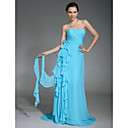 Chiffon Sheath/ Column Sweetheart Sweep Train Evening Dress inspired by Katrina Bowden at Emmy Awards