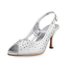 Top Quality Satin Upper High Heel Pumps With Rhinestone Wedding Shoes/ Bridal Shoes