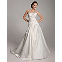 A-line Halter Chapel Train Satin Wedding Dress
