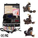 Top Quality Damascus Hand-made 3 Tattoo Machines Kit with Superior LED Power Supply (LY082)