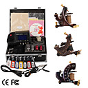damas de première qualité fabriqués à la main tatouage 3 machines kit avec alimentation supérieure conduit (ly097)