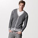 Man's Colorblock Button Closure V-neck Cashmere Cardigan