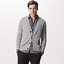 Man's Button Trimes Closure V-neck Cashmere Cardigan