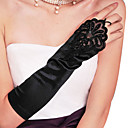 en satin fingerless gants de coude longueur de soirée