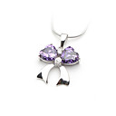 Shining Zircon And 925 Sterling Silver With Platinum Plated Pendant (0801-HT159-160)