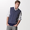 Men's Striped Cashmere V-Neck Sweater Vest