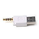 3.5mm To USB Converter Charger Adapter For Ipod Shuffle-2 (White)
