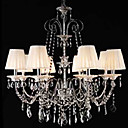 Iron Chrome 8-light K9 Crystal Chandelier With Lamp Shade (0835-AD88105)