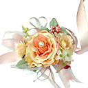Elegant Orange Silk Rose With Chiffon Decoration Wedding/ Bridal Wrist Flower