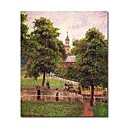 Stretched Handmade Church at Kew Painting   by Camille Pissarro(0192-YCF103900)