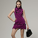 speciale zoom kralen mouwloze jurk / dames jurken (paars) (ff-a-bk0997007)