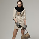 beige kralen hals driekwart mouwen kleding / dames jurken (ff-a-bk1200008)