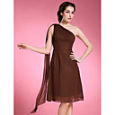 A-line One Shoulder Sleeveless Knee-length Chiffon Mother of the Bride Dress