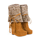 schoenleest hoge hakken korte laars met imitatie wol mode-schoen (1131-3386-8)