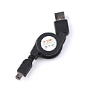 USB retráctil de un cable USB mini de 5 pines