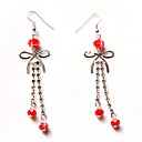 rhinestone hermosa con pendientes chapados en rodio