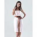 Sheath/Column Straps Knee-length Satin Bridesmaid/Wedding Party Dress
