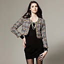 Classic Style / Chains Decorated Colored Woolen Long Sleeves Round Neckline Coat / Women's Outerwears (FF-D-BL0736001)