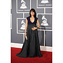 Selma Blair Sheath/ Column Scoop Sweep/ Brush Train Chiffon Grammy/ Evening Dress (FSH02597)