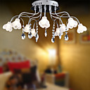 10-luz k9 luz de teto de cristal com mini abajur de vidro floral (0942-98012-c-10)
