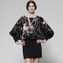 100% Silk Printed Long Bat Sleeves Knit Dress / Women's Dresses (FF-A-BA0997009)