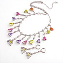 Fashion CZ And Brass With Platinum Plated Jewelry Set, Including Necklace,Earrings(0801-HYS0051)