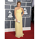 Jewel Sheath/ Column One Shoulder Floor-length Chiffon Grammy/ Evening Dress (FSA1111042)