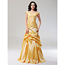 A-line Off-the-shoulder Floor-length Taffeta Evening Dress