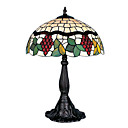 16 Inch Tiffany-style Grape Fruit Floral Edge Table Lamp (0835-G161071)