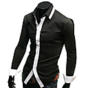 slim fit camicia casual da uomo con maniche lunghe colletto colore Contraste