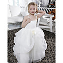 Ball Gown Spaghetti Straps Floor-length Organza Satin Flower Girl Dress