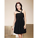 Sheath/Column V-neck Short/Mini Chiffon Cocktail/Little Black/Homecoming Dress