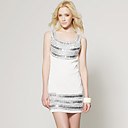 TS White Jewel Embellished Hem Mini Party Dress