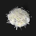 organza elegante / cristallo satinato con bouquet da sposa rotondo / bouquet da sposa (0.986-sph7)