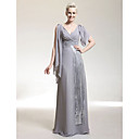 Chiffon Elastic Satin Sheath/ Column V-neck Evening Dress inspired by Helen Mirren at Cannes Film Festival